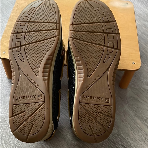 Sperry Black and Gold Flats with Nautical Elegance - Picture 3 of 8